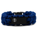 Boys Medical ID Alert Blue Paracord Bracelet & Black Tag SM